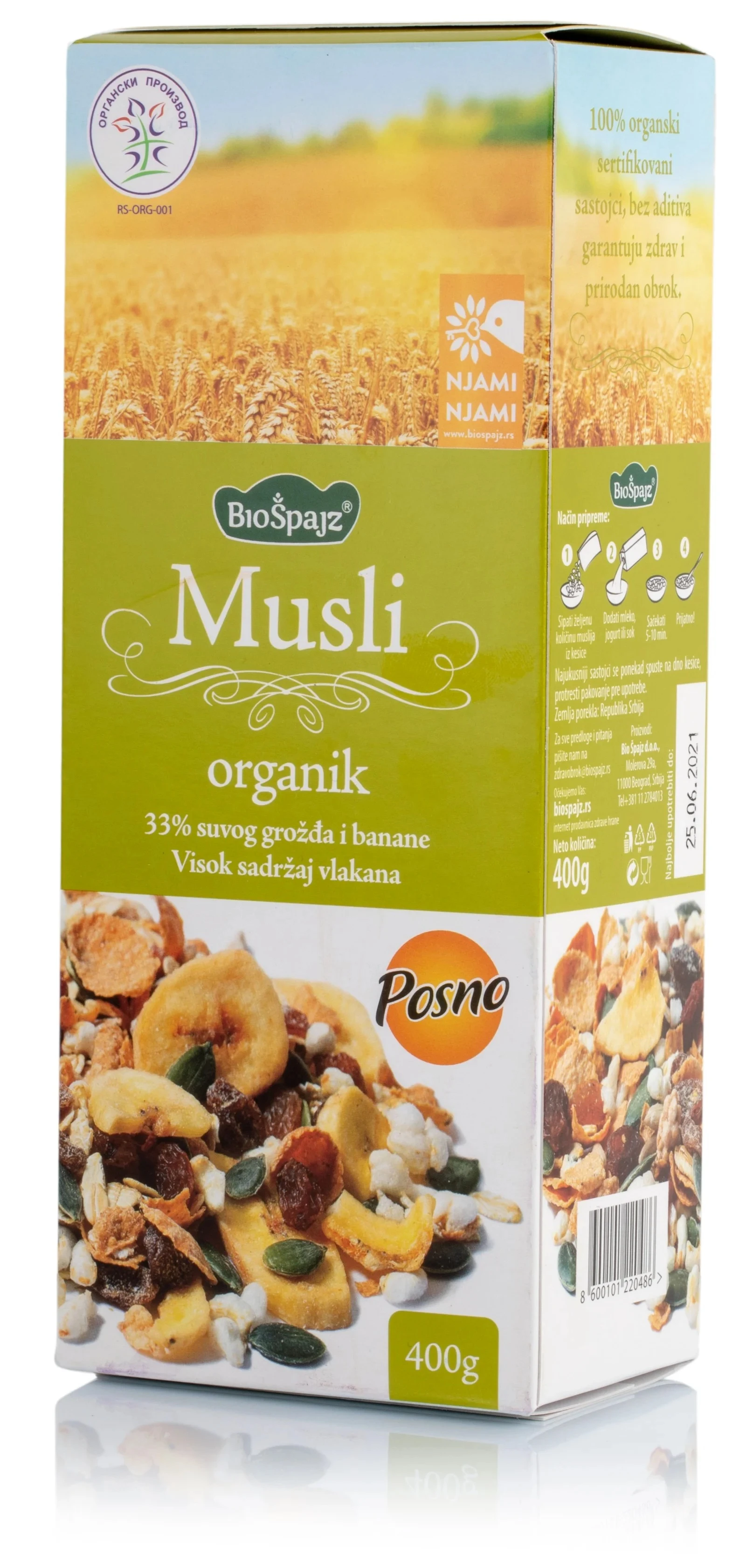 Musli (organski proizvod) 400 g Bio Špajz